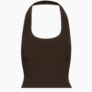 babaton sculpt knit backless halter top